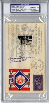 1939 Honus Wagner Signed Cooperstown First Day Cover  PSA GEM MINT 10